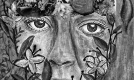 Das Blumenmädchen: Collage, Malerei und Fotografie in schwarz – weiß